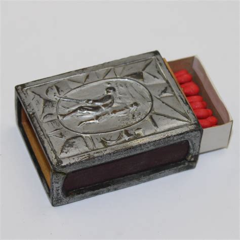 antique metal match box|antique metal match boxes.